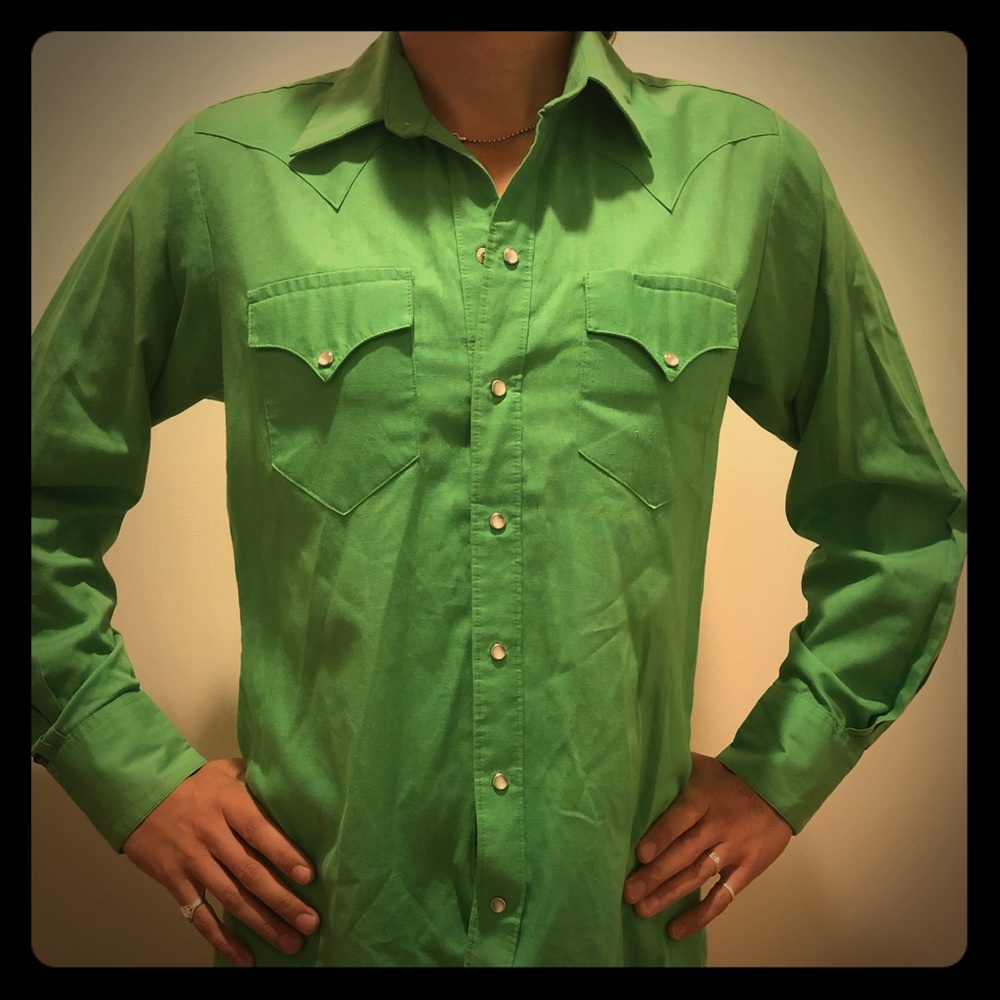 Vintage Rockmount Green 15 1/2 Western Shirt